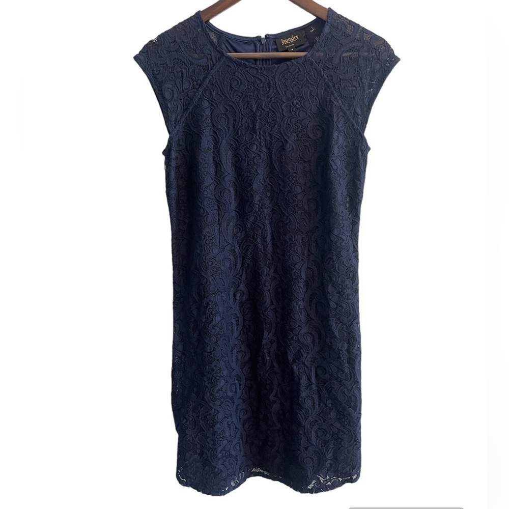 Laundry by Shelli Segal Navy Lace Dress Size 4